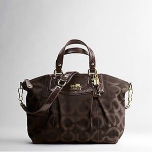 Coach Madison Tote in Chocolate Brown/Gold